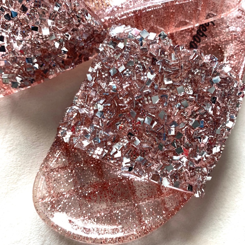 •Drip Drip Bling•Embellished Rose Gold Slides Weeboo